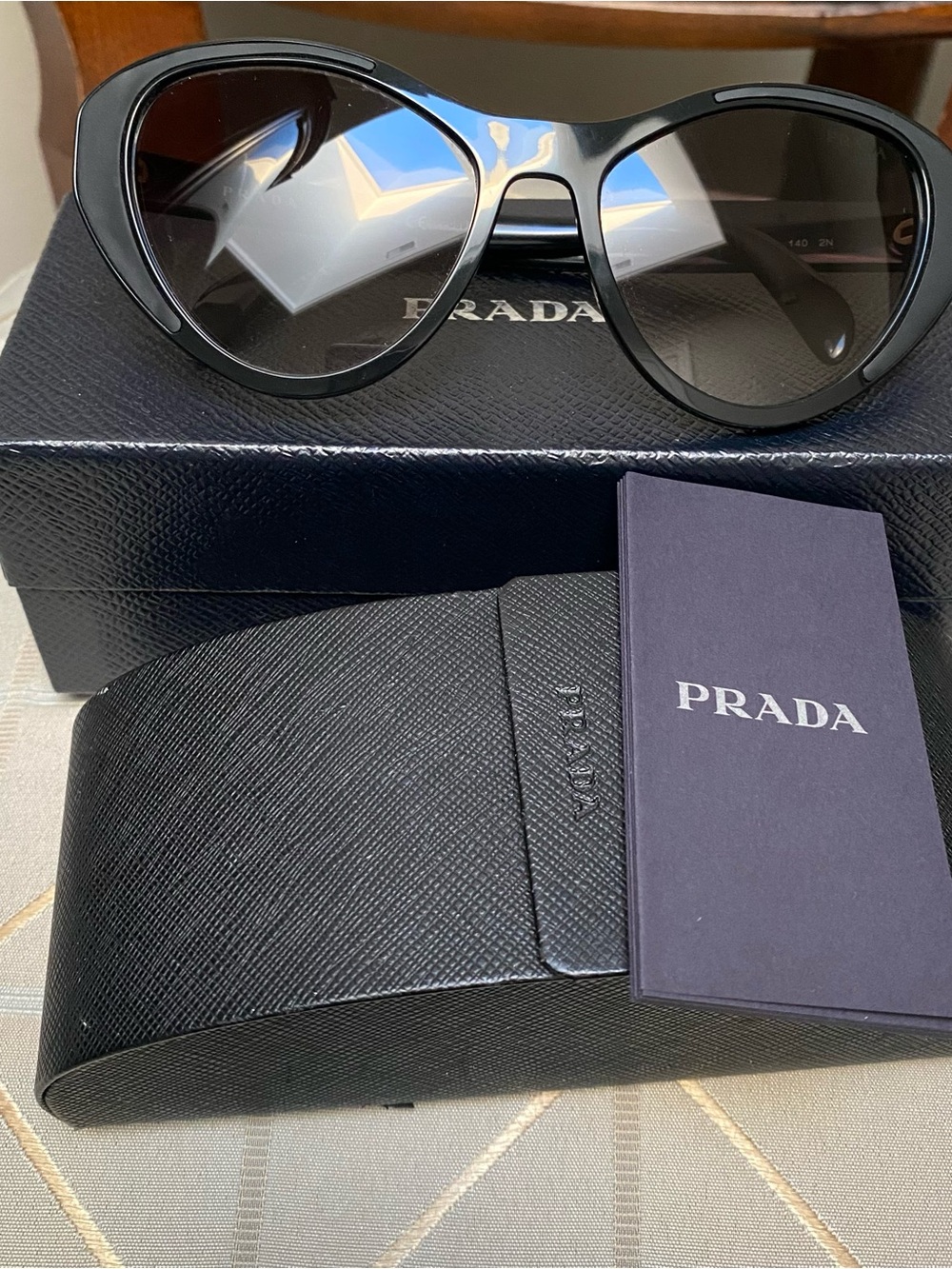 Prada Oversized Black Cat-Eye Sunglasses